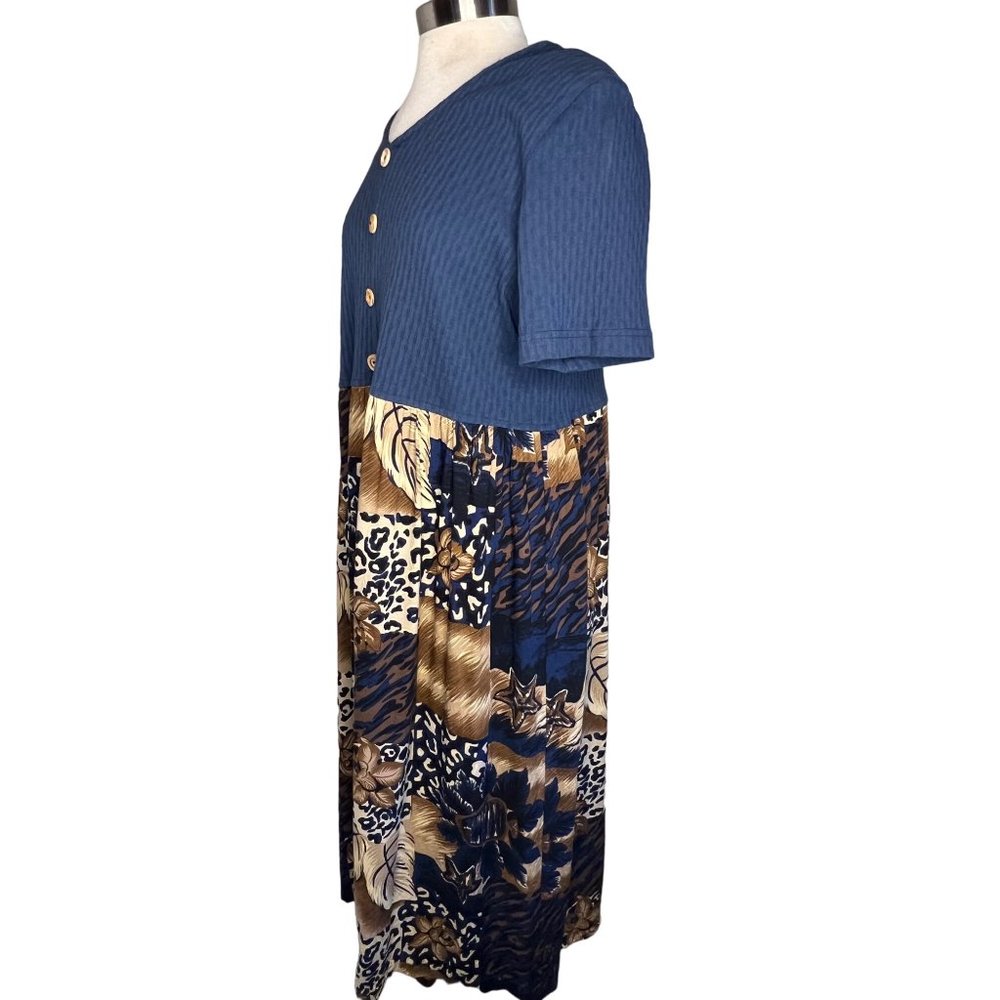 VNT  teddi Women's A Below Knee Length Dress Size Large (not on tag) Short Sleev - Picture 2 of 14